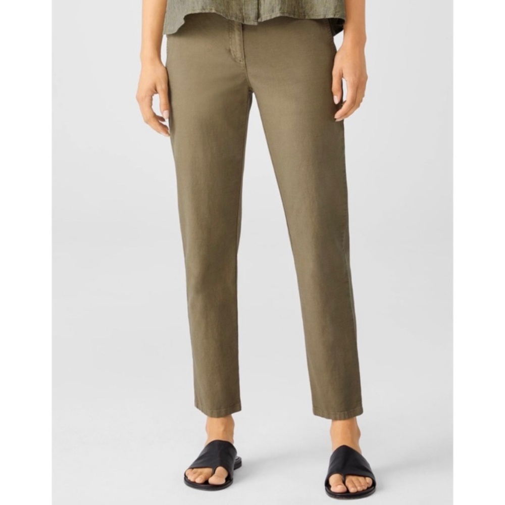 Eileen Fisher cotton hemp tapered ankle pants